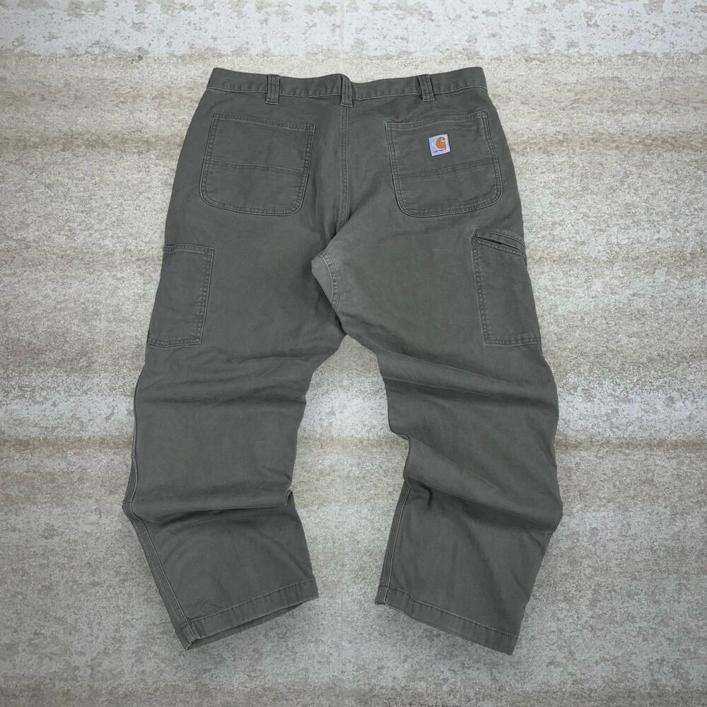 Vintage Y2K Carhartt Carpenter Pants 40x30 Olive Green Relaxed Fit Cotton Work